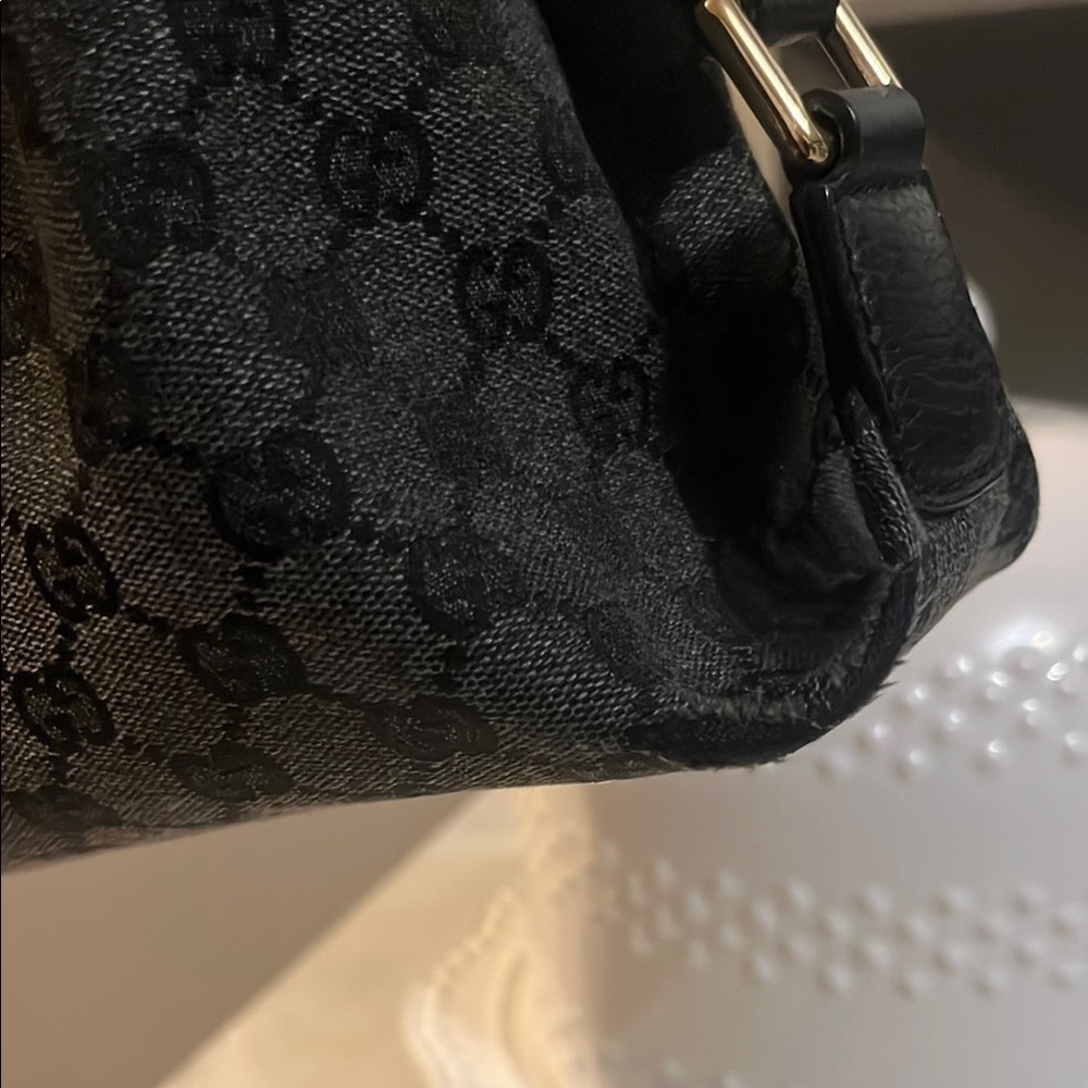 Gucci Black and Gray GG Canvas Top Handle Satchel - Picture 12 of 13